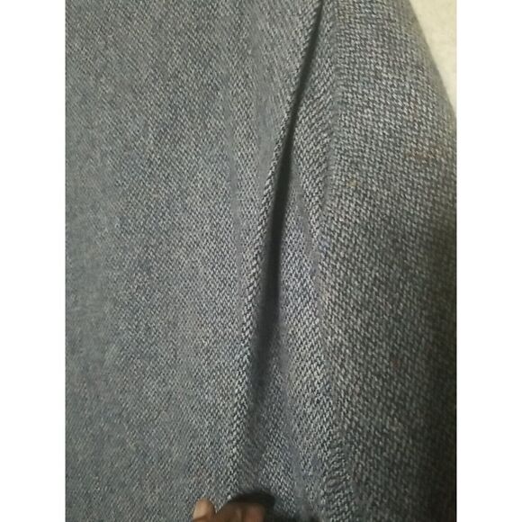 Vintage 42L Tweed Blazer Mens Blue Wool Jacket Elbow Patch Sport Hunting Coat - Picture 12 of 14